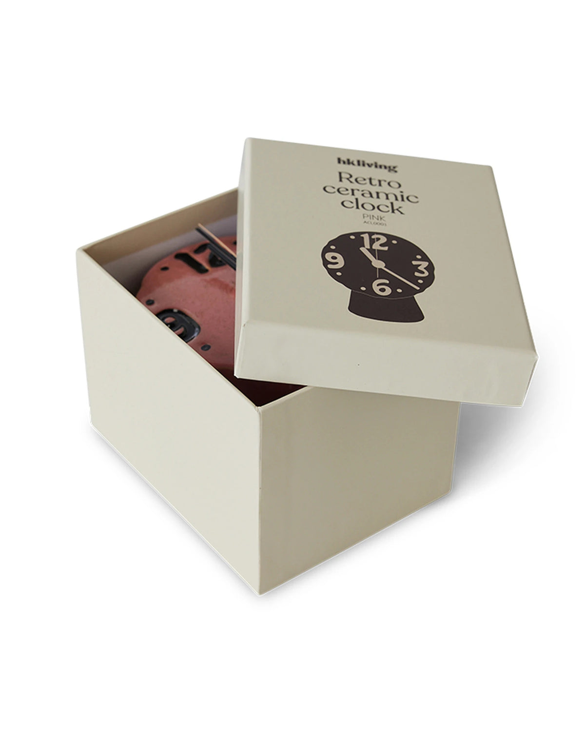 Retro ceramic clock pink | Bildmaterial bereitgestellt von SHOES.PLEASE.