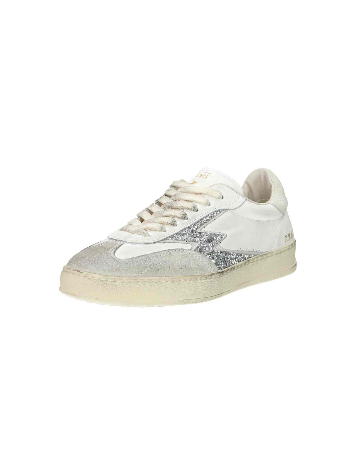 Club Deluxe Silver Glitter Logo White | Bildmaterial bereitgestellt von SHOES.PLEASE.