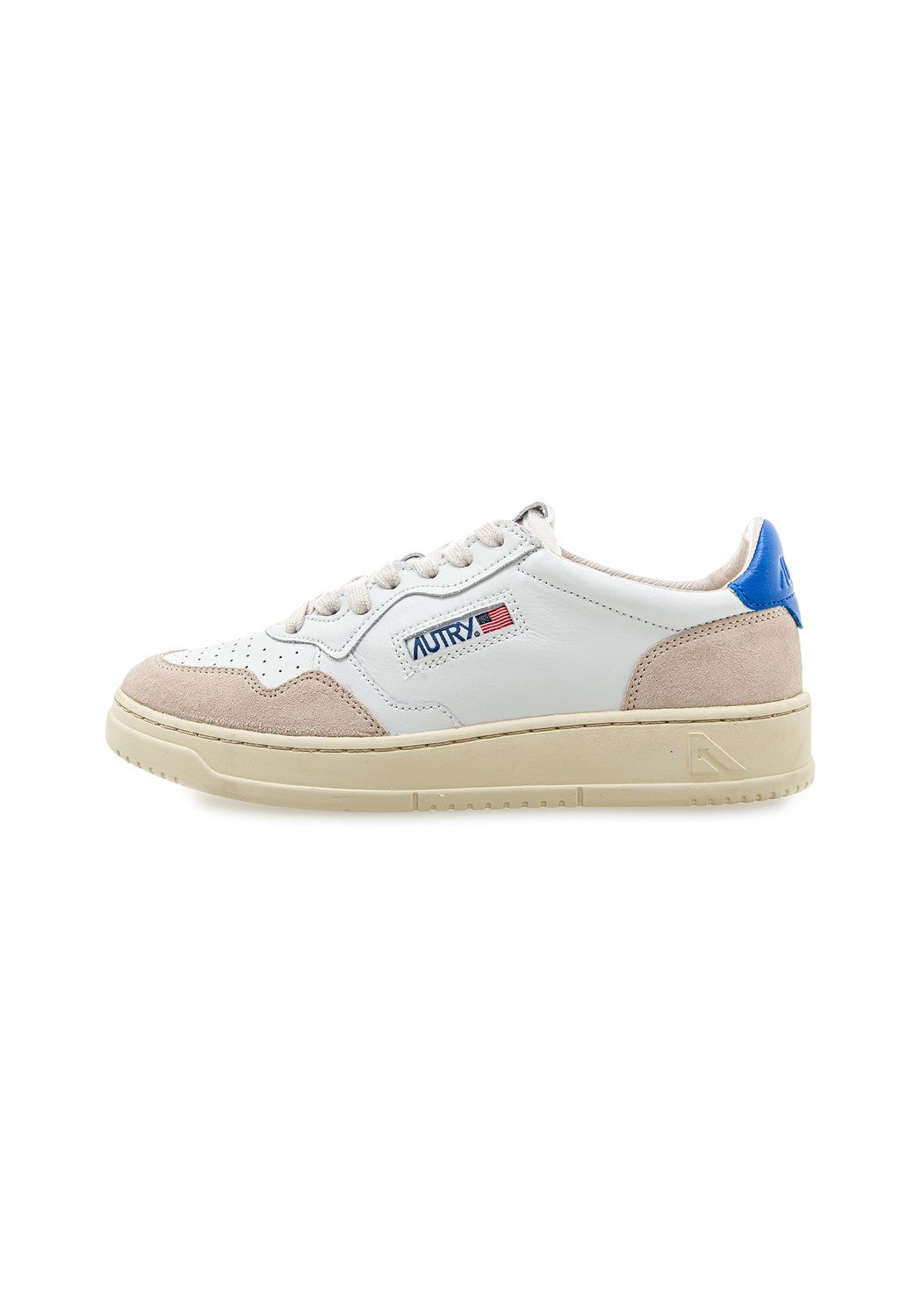 AUTRY 01 LOW MAN LEAT/SUEDE wht/princ bl | Bildmaterial bereitgestellt von SHOES.PLEASE.