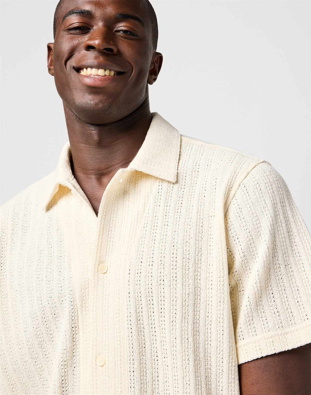SS KNIT SHIRT NATURAL white | Bildmaterial bereitgestellt von SHOES.PLEASE.