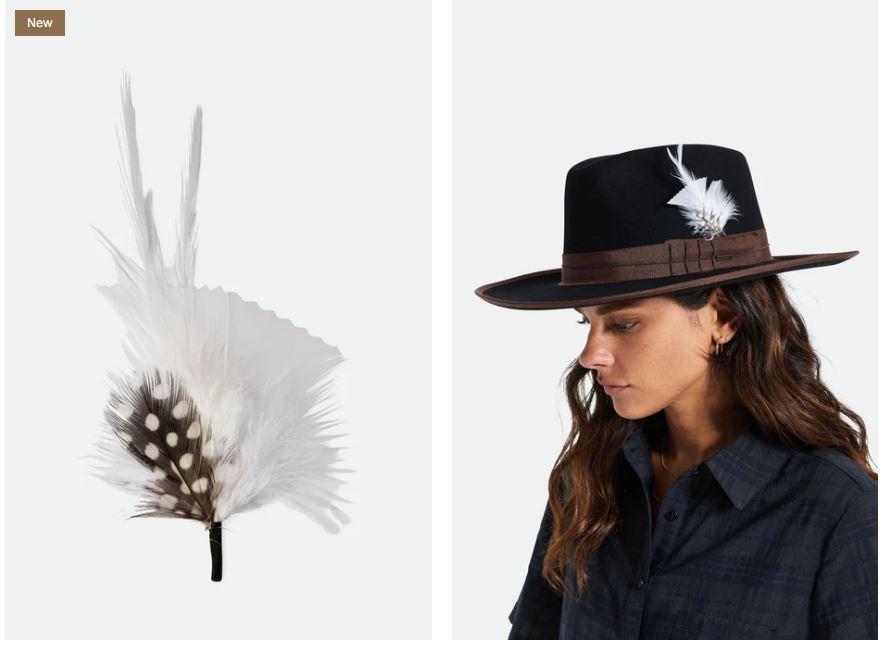 BRIXTON HAT FEATHER whblk | Bildmaterial bereitgestellt von SHOES.PLEASE.