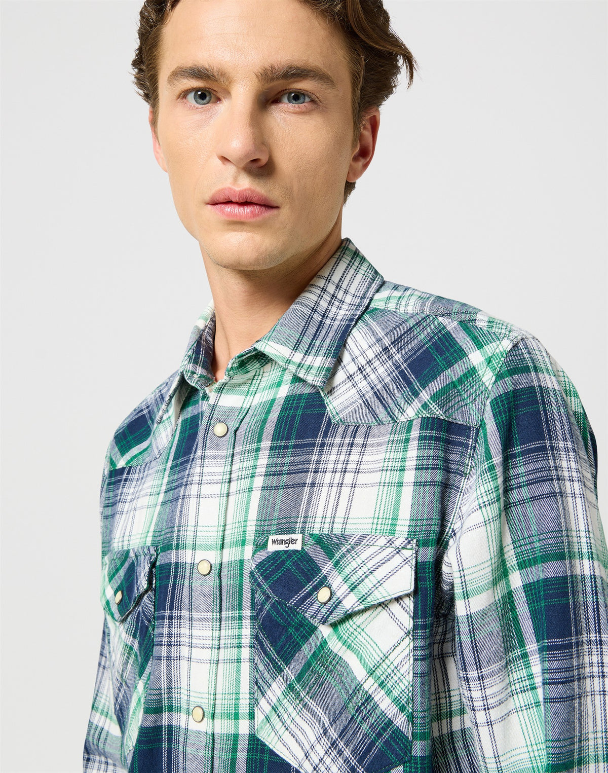 WESTERN_SHIRT_BLUE green | Bildmaterial bereitgestellt von SHOES.PLEASE.