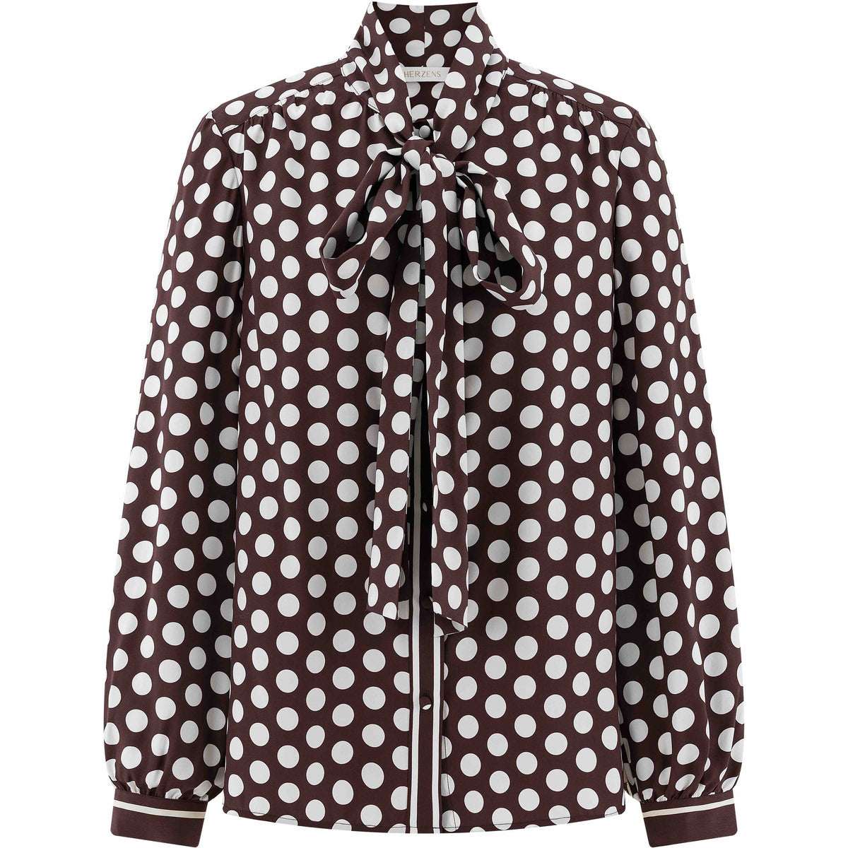 Bluse mit Schleife black coffee creamy | Bildmaterial bereitgestellt von SHOES.PLEASE.