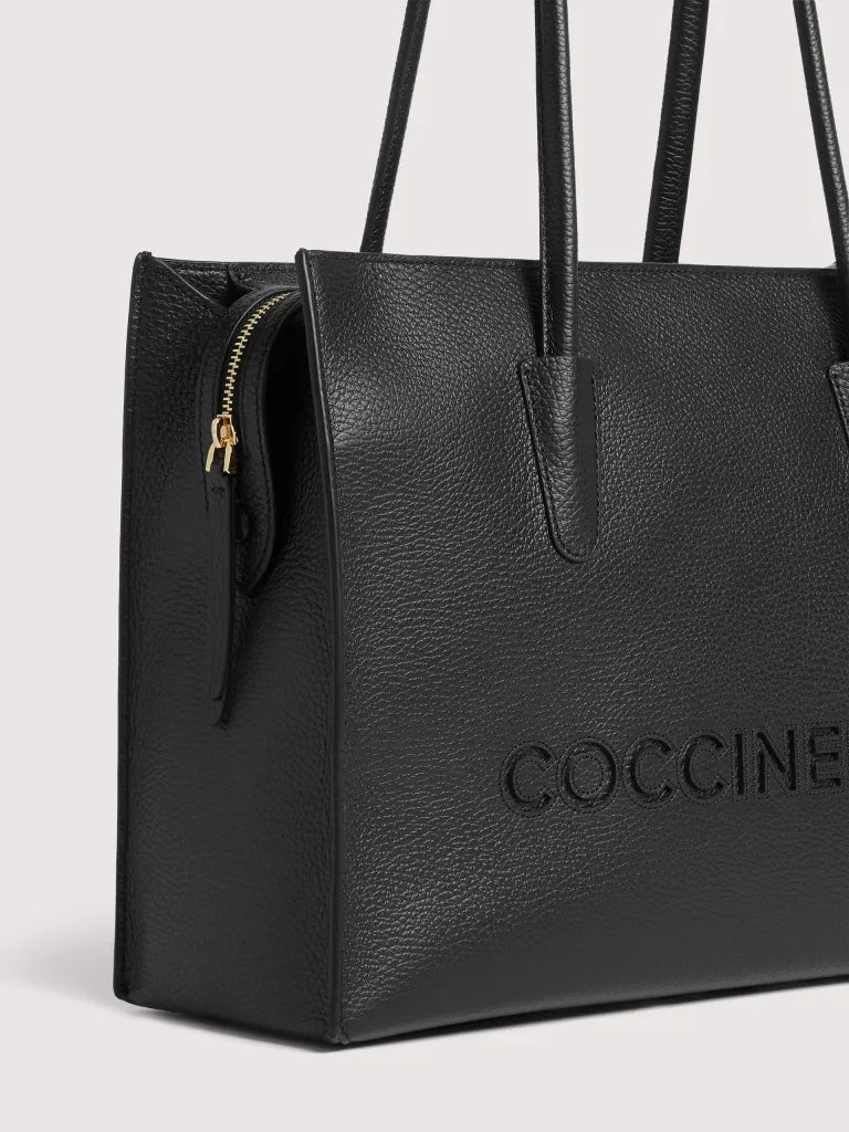 COCCINELLEMYRTHA26 HANDBAG GRAINED LEATHER noir | Bildmaterial bereitgestellt von SHOES.PLEASE.