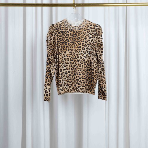 Panterprint Cashmere Dames Trui Pofmouw Mave leopard | Bildmaterial bereitgestellt von SHOES.PLEASE.