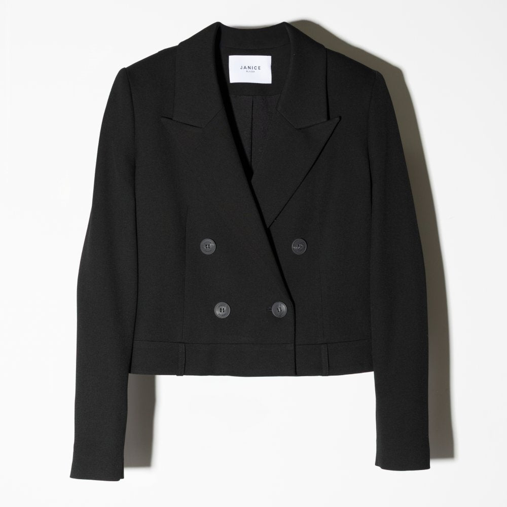 Zwarte Blazer Dames Kort Stan black | Bildmaterial bereitgestellt von SHOES.PLEASE.
