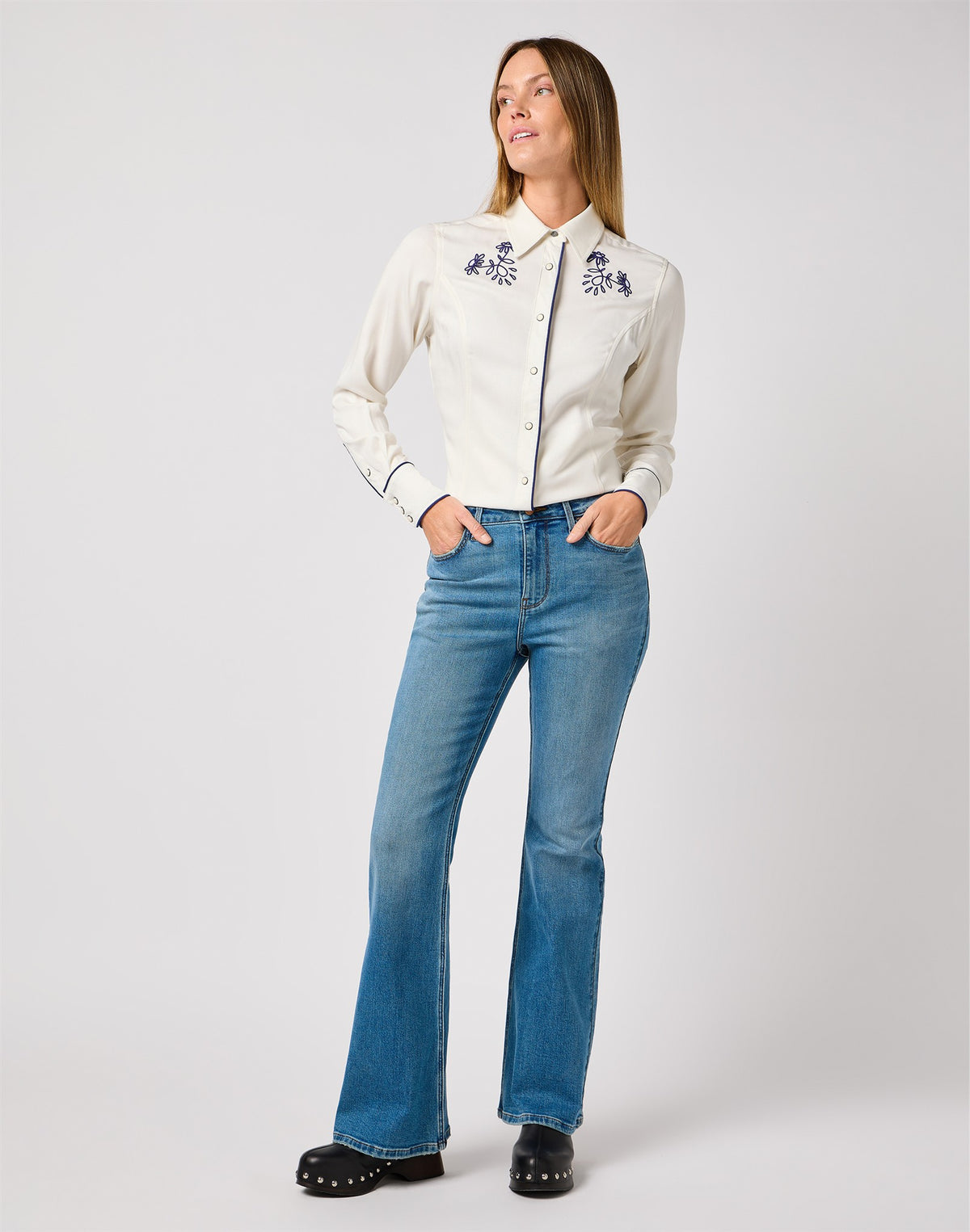 PIPED WESTERN SHIRT VINTAGE WHITE white | Bildmaterial bereitgestellt von SHOES.PLEASE.