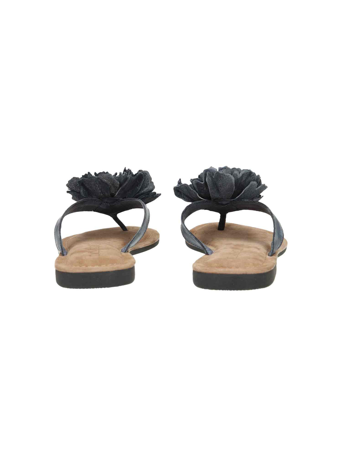 Ladies flower Slippers Uni Color black | Bildmaterial bereitgestellt von SHOES.PLEASE.