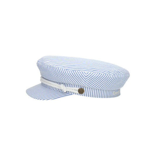 FIDDLER CAP off white blue seersucker