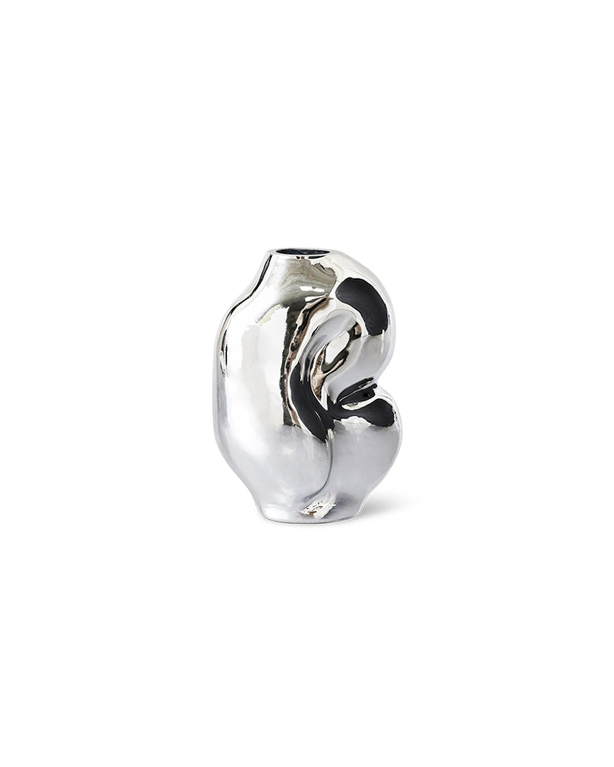 Gleam glass small vase chrome | Bildmaterial bereitgestellt von SHOES.PLEASE.