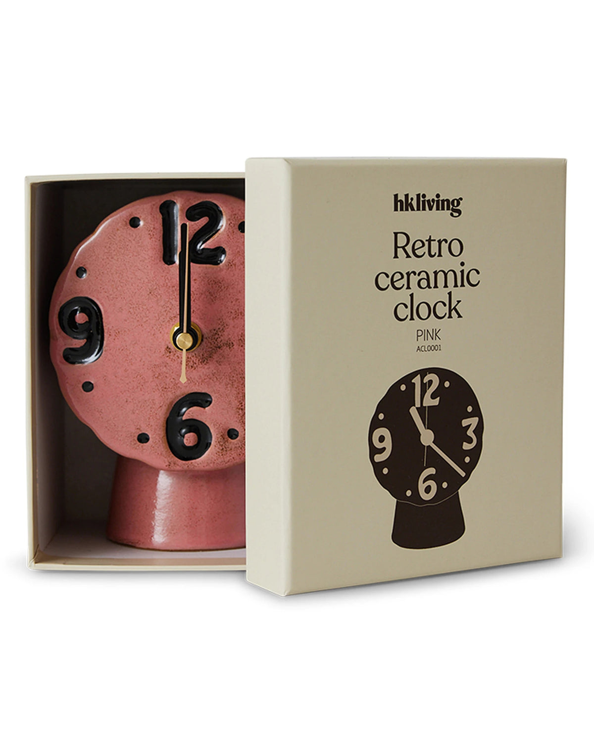 Retro ceramic clock pink | Bildmaterial bereitgestellt von SHOES.PLEASE.