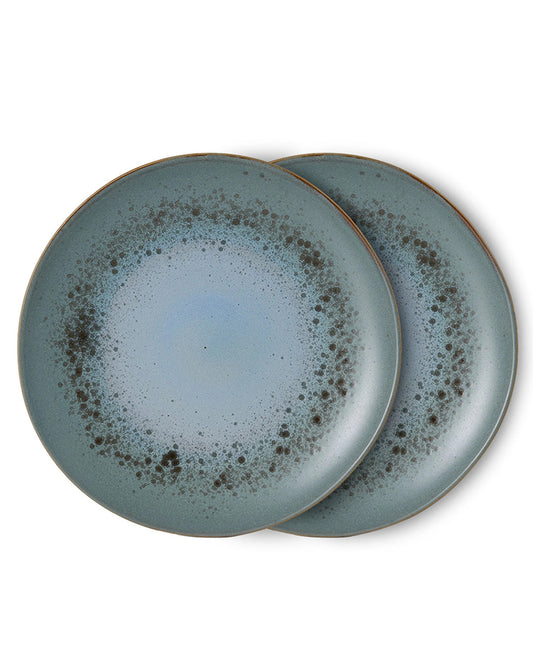 70s ceramics dinner plates mineral (set of 2)