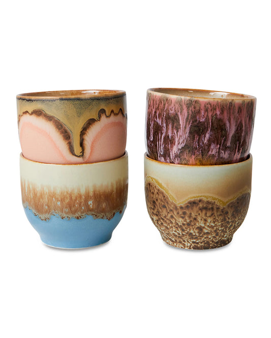 70s ceramics café cups lagoon (set of 4)