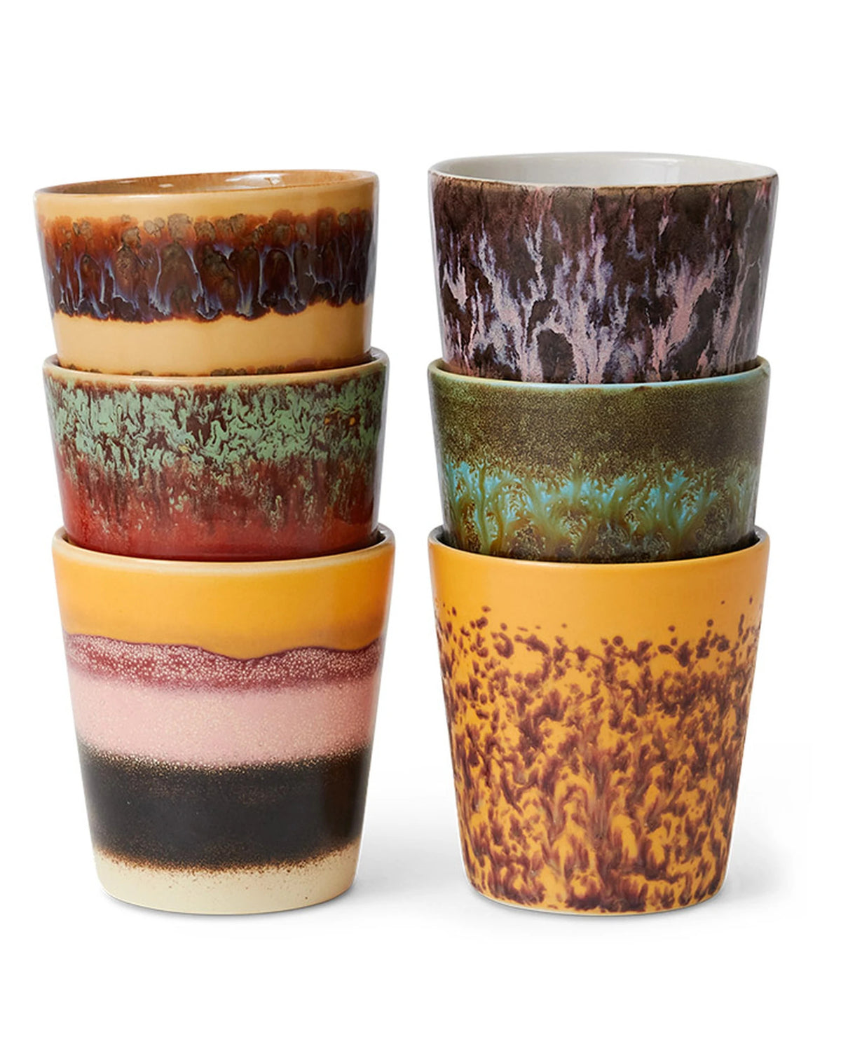 70s ceramics coffee mugs valley (set of 6) | Bildmaterial bereitgestellt von SHOES.PLEASE.