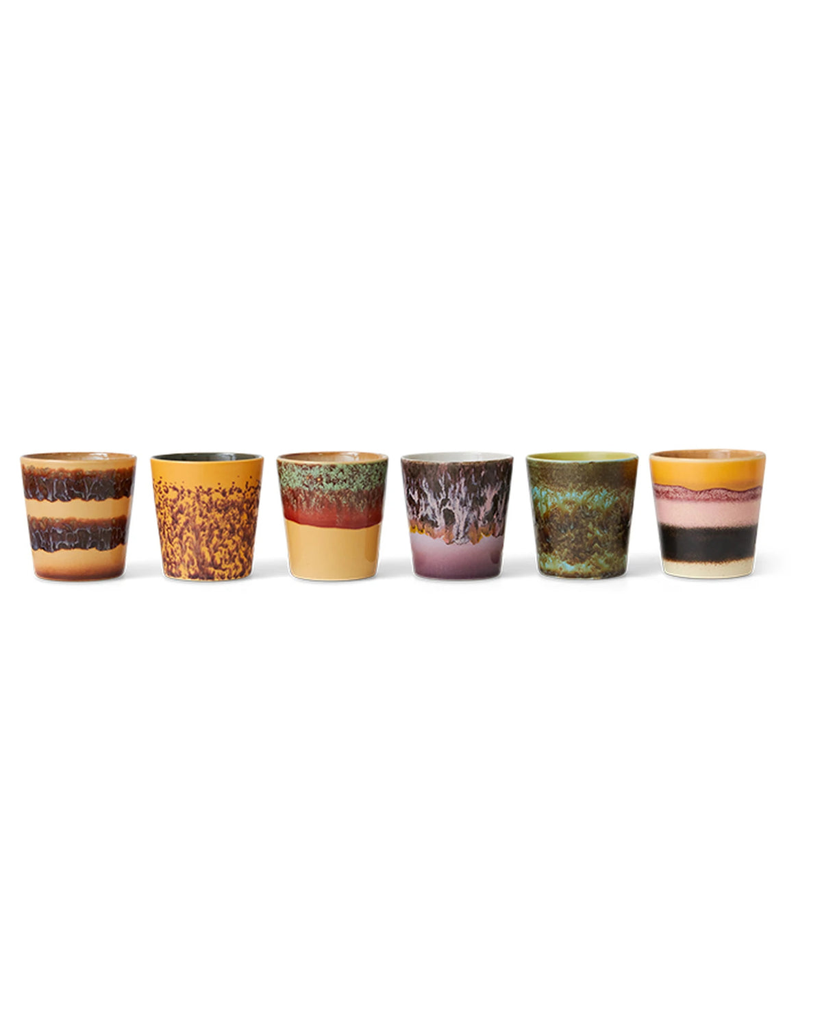 70s ceramics coffee mugs valley (set of 6) | Bildmaterial bereitgestellt von SHOES.PLEASE.