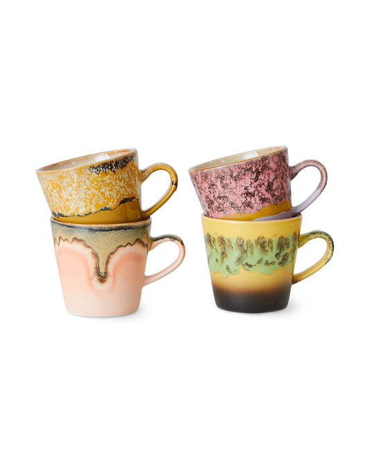70s ceramics americano mugs radiant (set of 4)