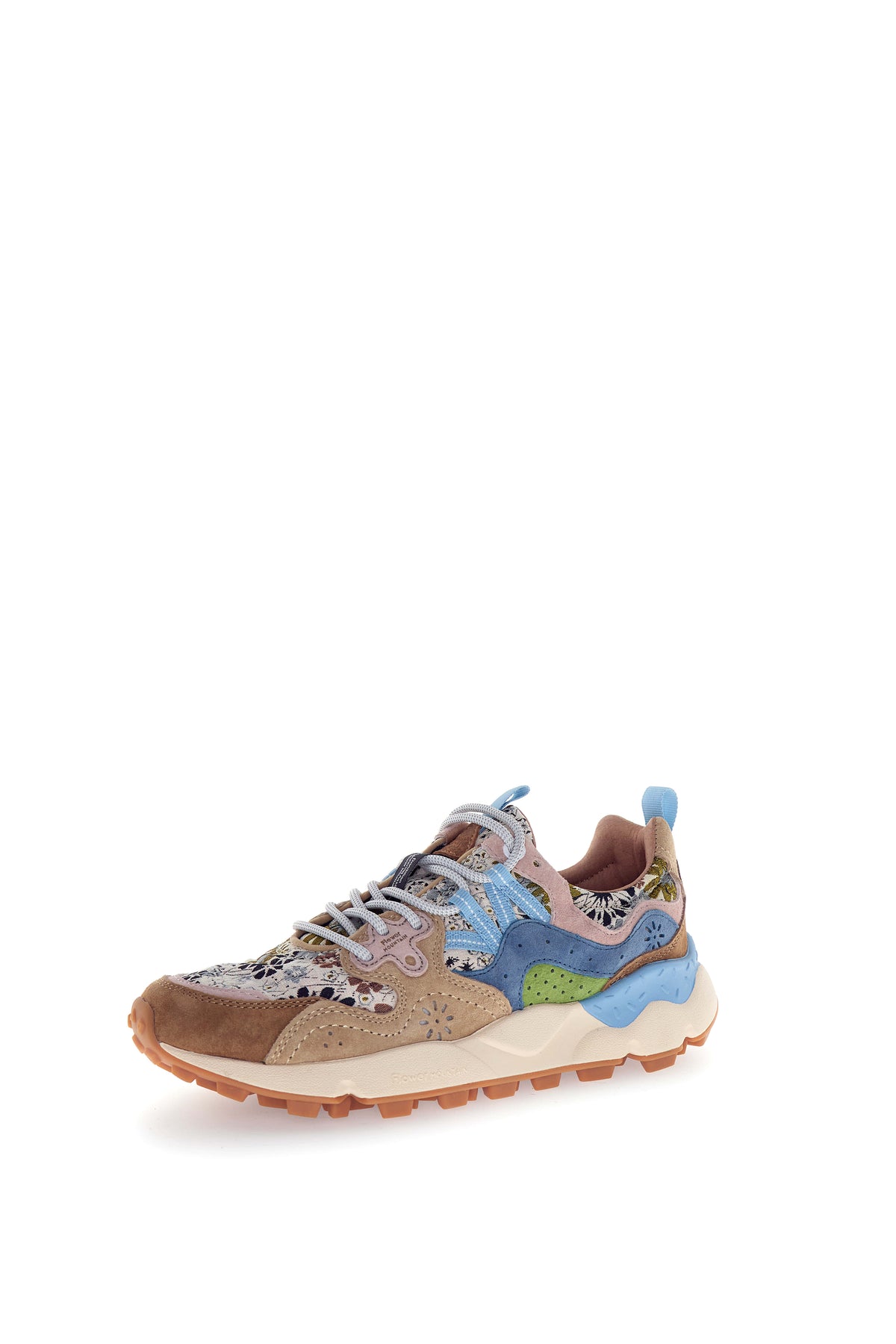 Yamano 3 Woman Suede/Jaquard Flowers Print light brown beige lig | Bildmaterial bereitgestellt von SHOES.PLEASE.