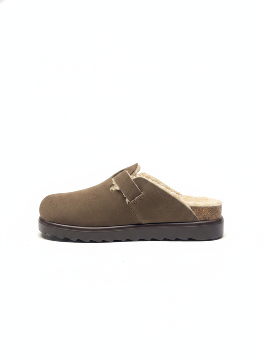 Zueco Plano Serraje vison/natural