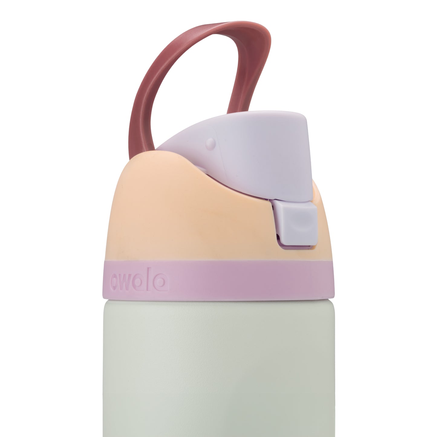 Owala FreeSip Trinkflasche 710 ml in Coastal Mist – Deckel mit hochgeklappter Trageschlaufe | Bildmaterial bereitgestellt von SHOES.PLEASE.