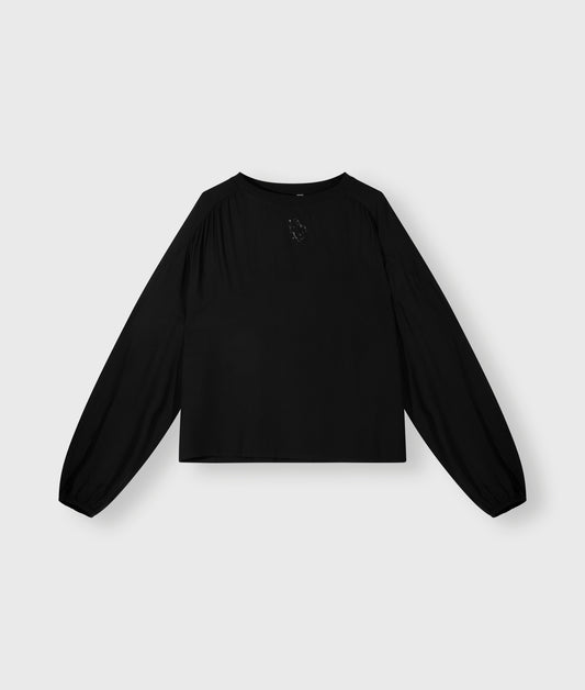 Flowy Blouse Gathering black