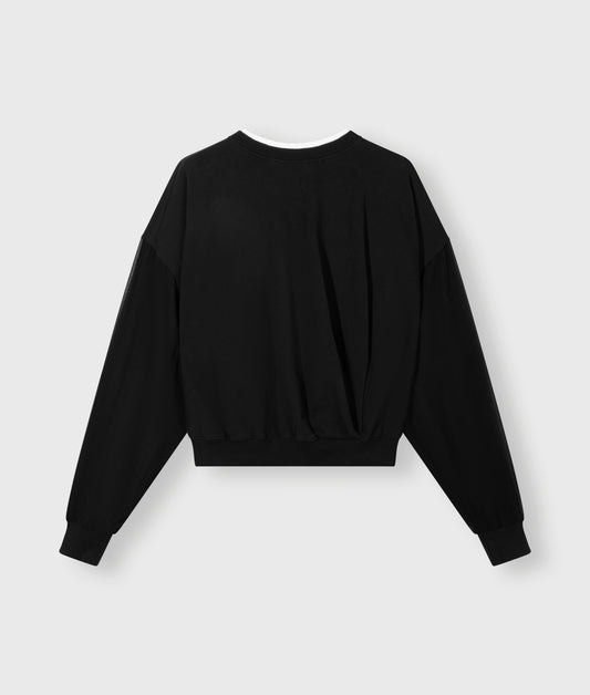 Pleated Sweater Chiffon black