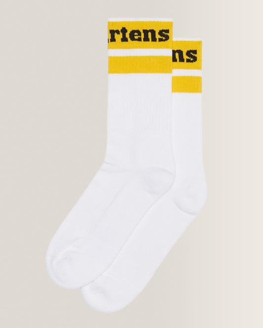 Athletic Logo Sock Organic Cotton Blend white+yellow