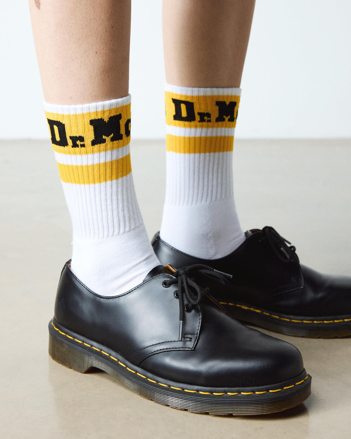 Athletic Logo Sock Organic Cotton Blend white+yellow | Bildmaterial bereitgestellt von SHOES.PLEASE.