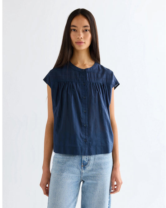 DROP SHOULDER SHIRT navy