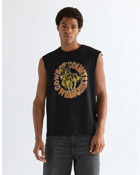 GRAPHIC MUSCLE TANK black