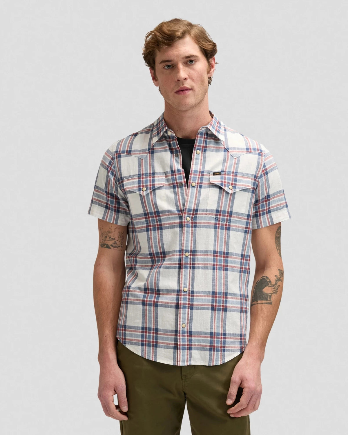 SS WESTERN SHIRT academy blue plaid | Bildmaterial bereitgestellt von SHOES.PLEASE.
