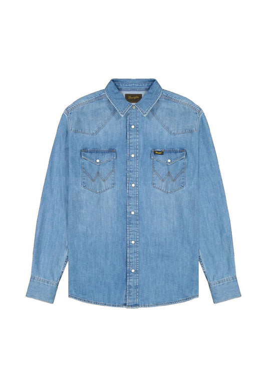 WESTERN SHIRT mid light wash
