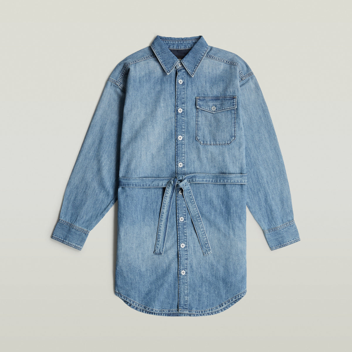 Belted Shirt Dress l\s wmn lt wt ravi denim | Bildmaterial bereitgestellt von SHOES.PLEASE.