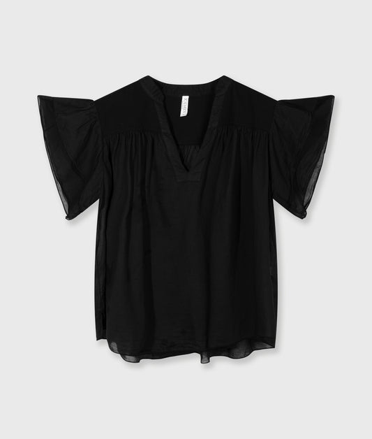 A-Line Ruffle Top black