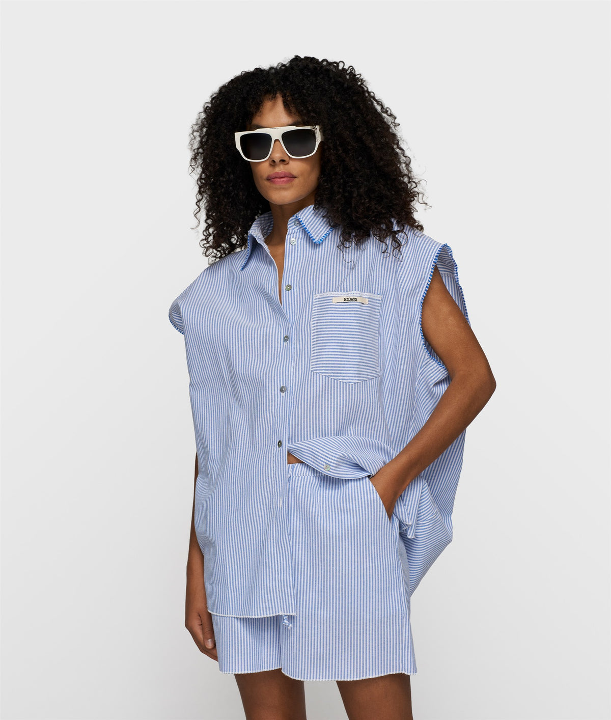 Cotton Blouse Stripes white/steel blue | Bildmaterial bereitgestellt von SHOES.PLEASE.
