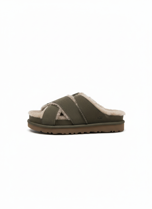W Greenport Cross Strap Slide dense smoke