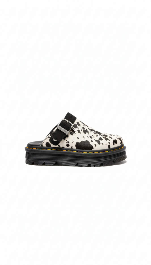 Zebzag Mule Print Hair On cream+black dalmatian