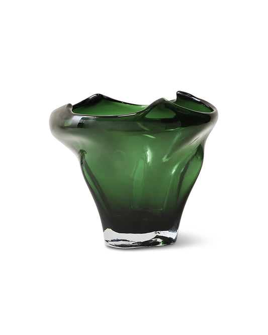Folded mid vase emerald