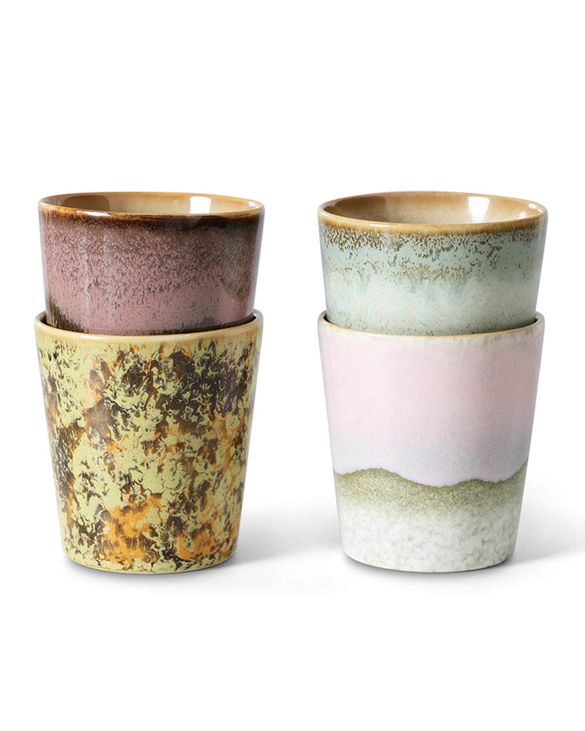 70s ceramics: coffee mugs (set of 4) serendipity | Bildmaterial bereitgestellt von SHOES.PLEASE.