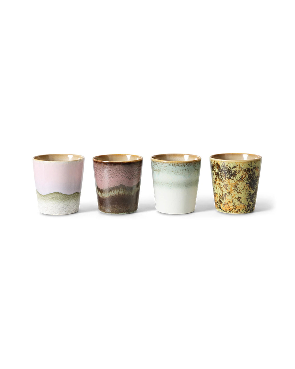 70s ceramics: coffee mugs (set of 4) serendipity | Bildmaterial bereitgestellt von SHOES.PLEASE.