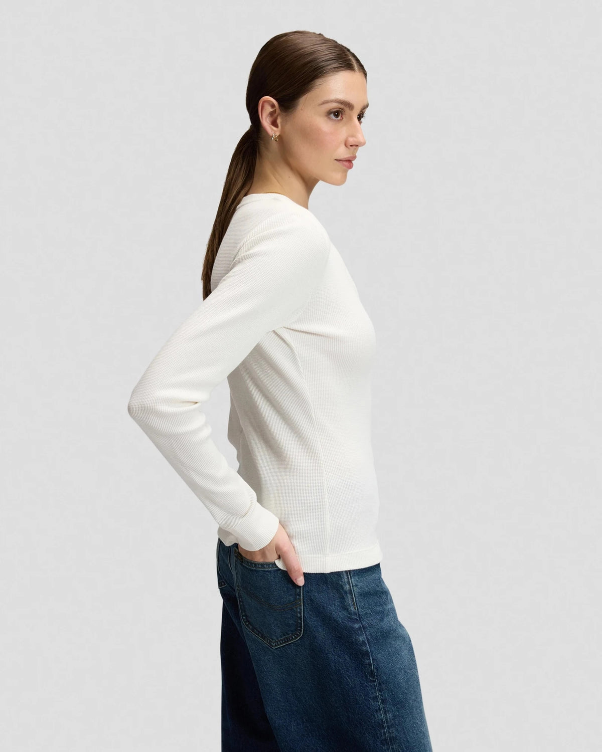 LS WAFFLE HENLEY ecru | Bildmaterial bereitgestellt von SHOES.PLEASE.