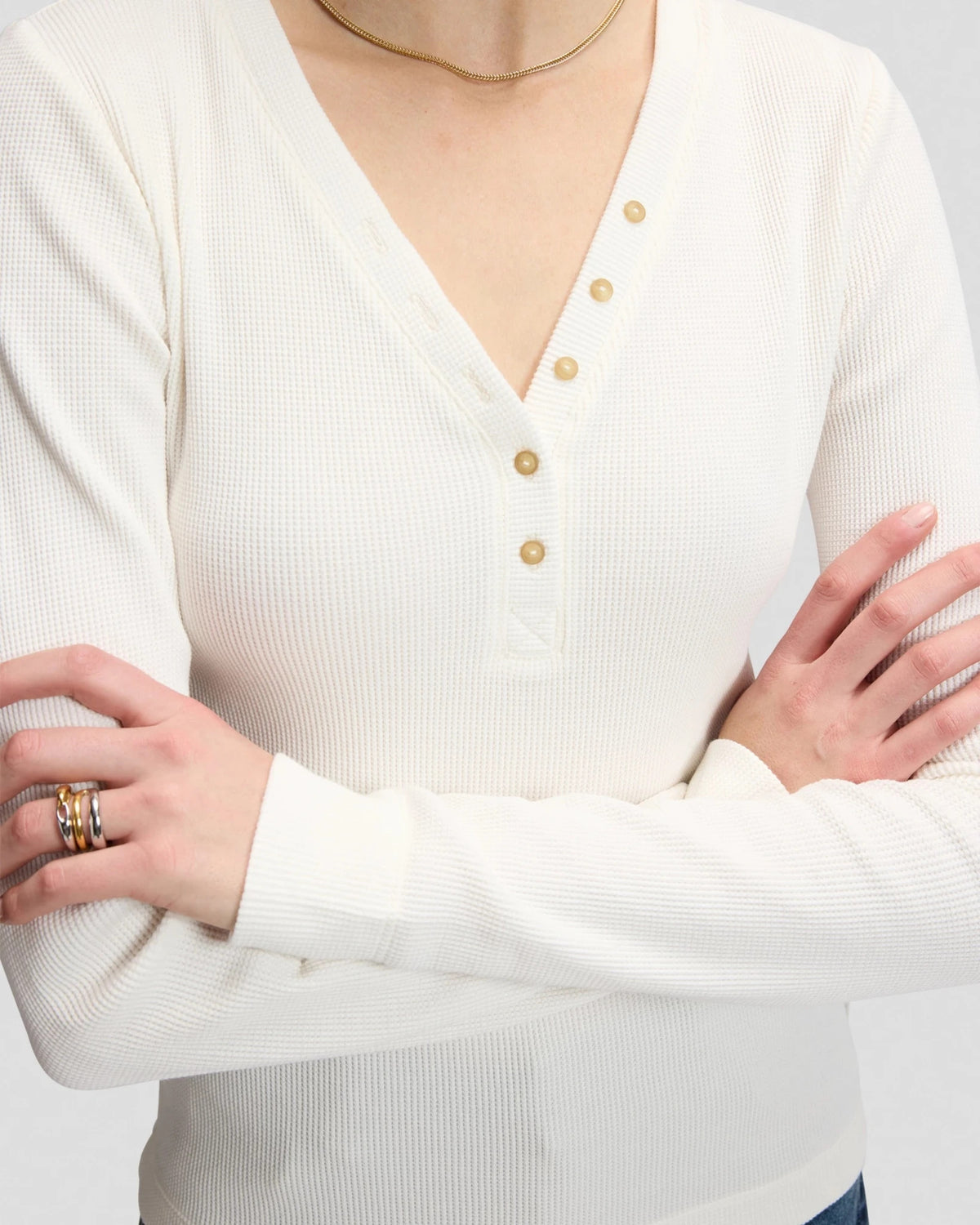 LS WAFFLE HENLEY ecru | Bildmaterial bereitgestellt von SHOES.PLEASE.