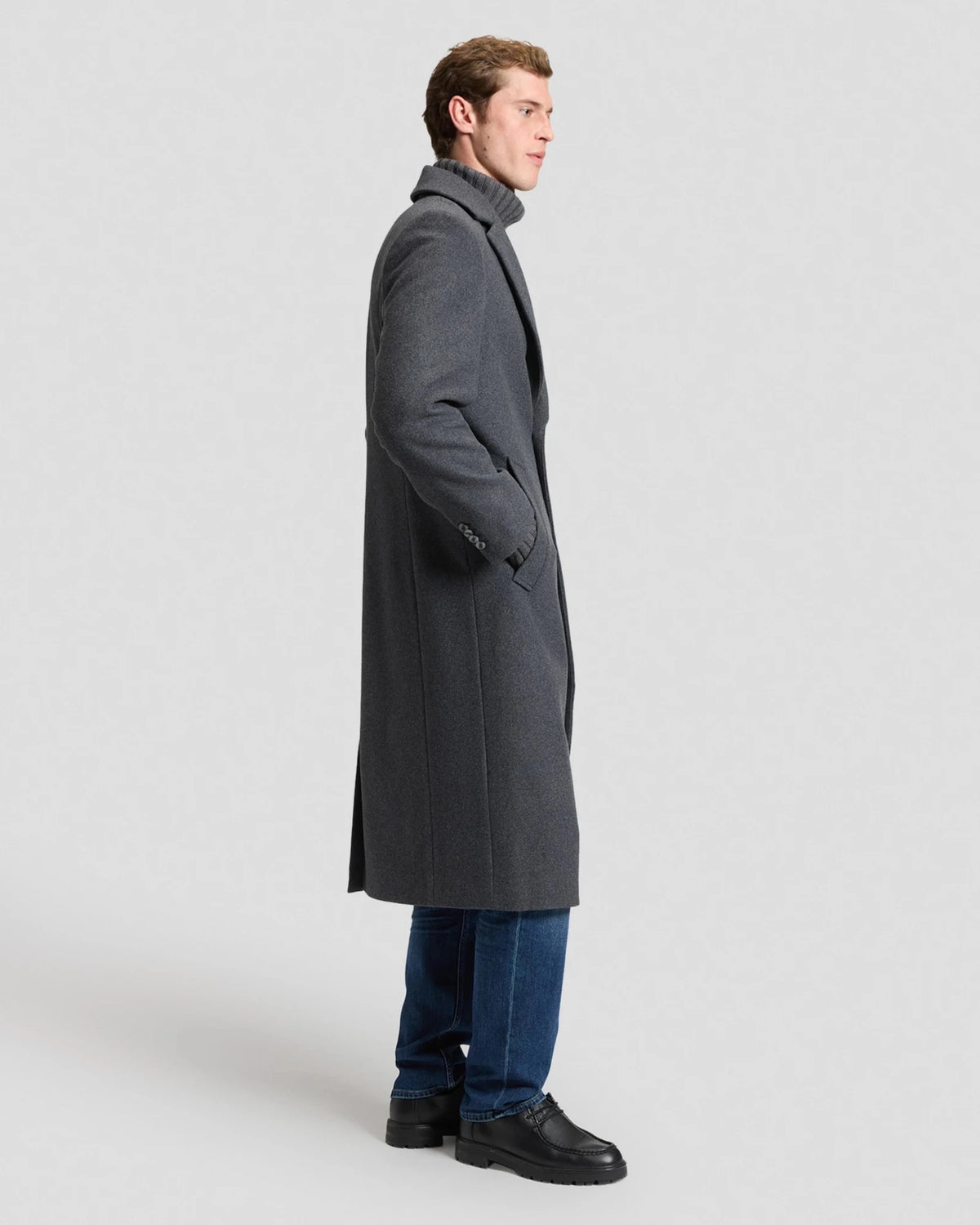 LONG WOOL CAR COAT heather grey | Bildmaterial bereitgestellt von SHOES.PLEASE.