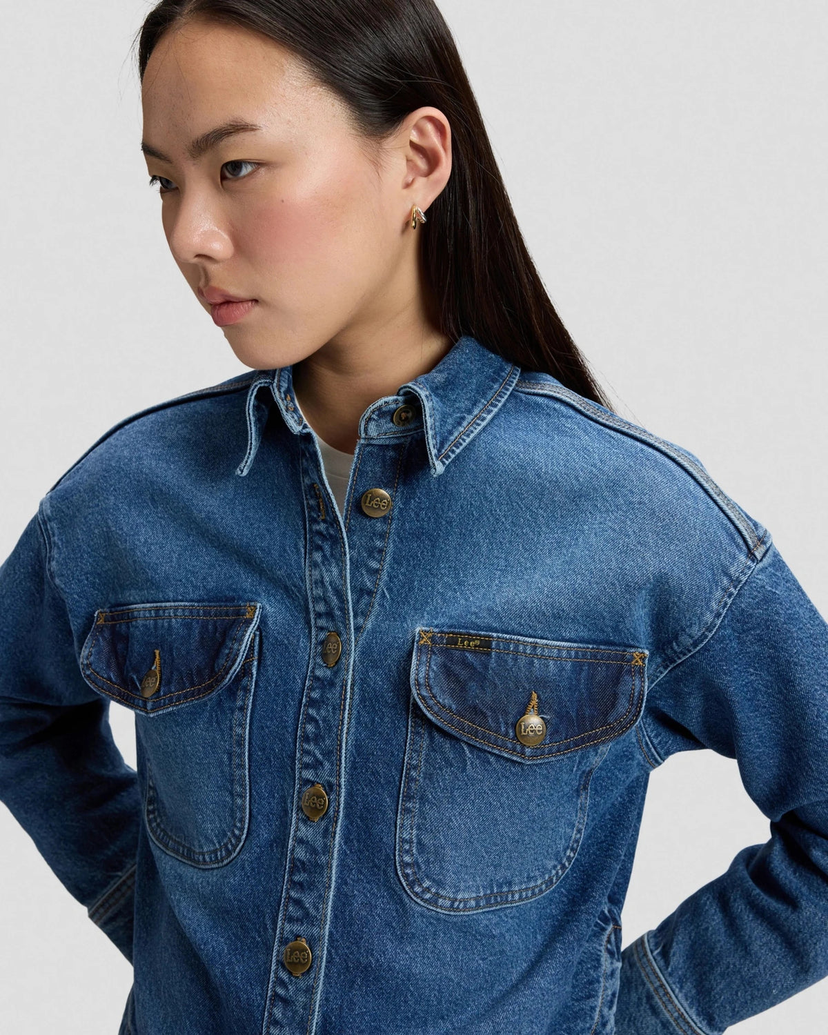 FLAP POCKET SHIRT VINTAGE blues | Bildmaterial bereitgestellt von SHOES.PLEASE.