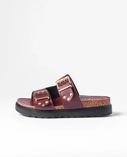 TUNEZ-262 Sandalia plana ALASKA burdeos