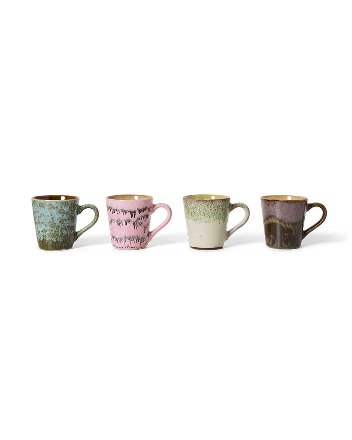 70s ceramics: espresso mugs, brutalism (set of 4) multicolour | Bildmaterial bereitgestellt von SHOES.PLEASE.