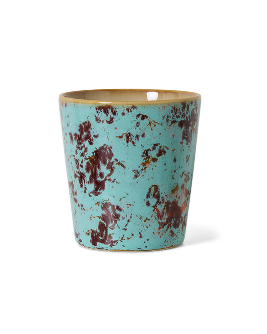 70s ceramics: coffee mug, patina multicolour