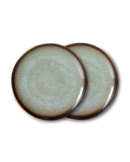 70s ceramics: side plate, contrast (set of 2) multicolour