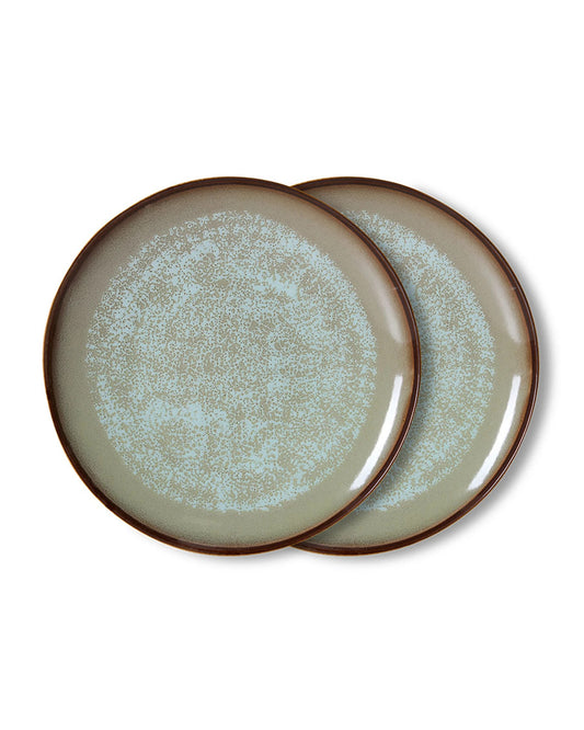 70s ceramics: dinner plate, contrast (set of 2) multicolour
