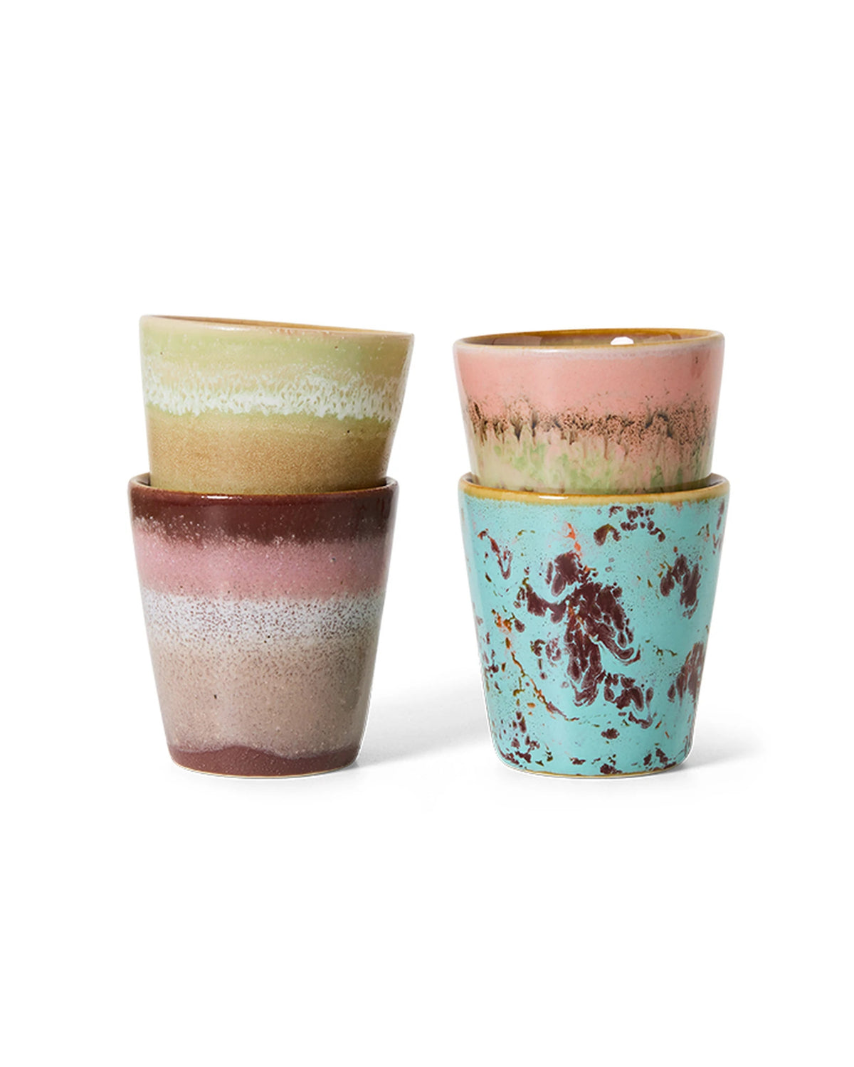 70s ceramics: ristretto mugs, futurism (set of 4) multicolour | Bildmaterial bereitgestellt von SHOES.PLEASE.