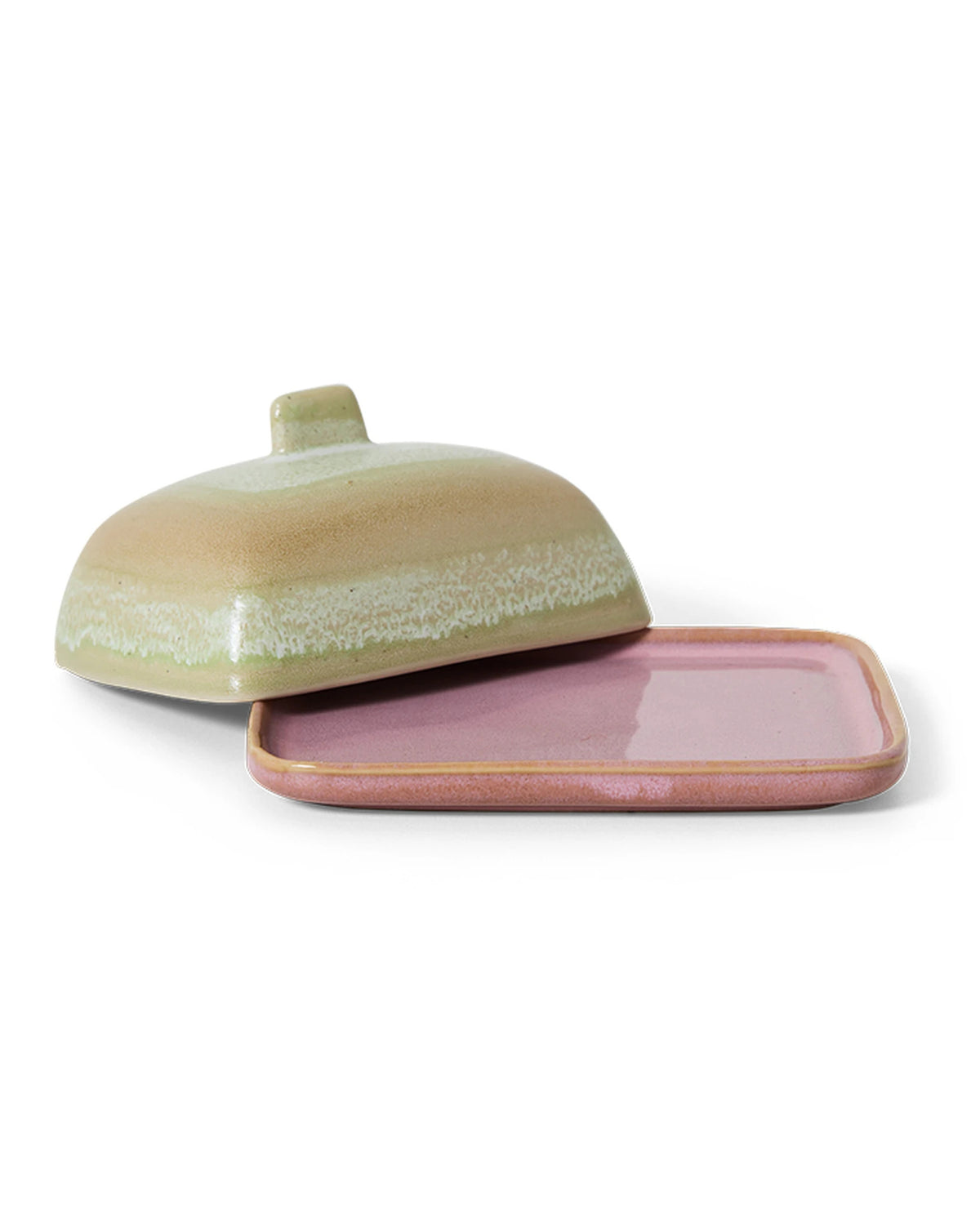 70s ceramics: butter dish, skyline multicolour | Bildmaterial bereitgestellt von SHOES.PLEASE.